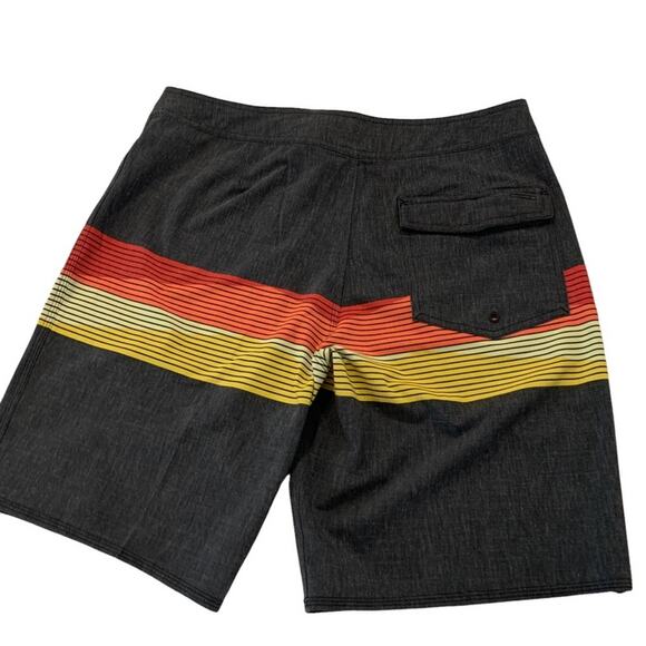 Quick silver high line swim trunks yellow stripe size 32. Tie front with fly. - Picture 2 of 9